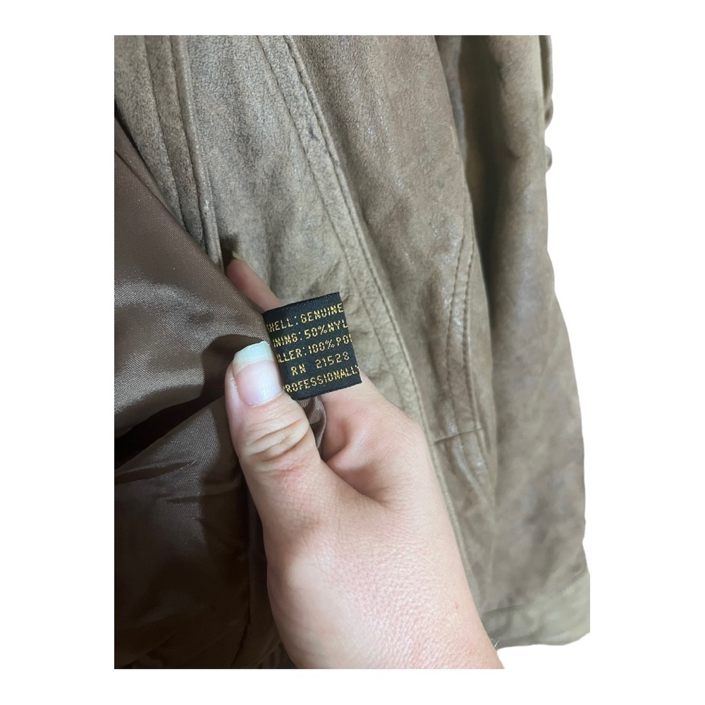 Reed sportswear Men’s vintage brown Genuine leather bomber jacket size XL - Picture 5 of 6